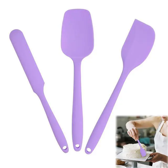Alt view image 7 of 7 - Spatulas Silicone Heat Resistant, Rubber Spatula Food Grade, Handle with Ergonomic Grip Kitchen Utensils Set,Nonstick Silicona Cooking Utensils Set for Cooking and Mixing 3Pacs Purple