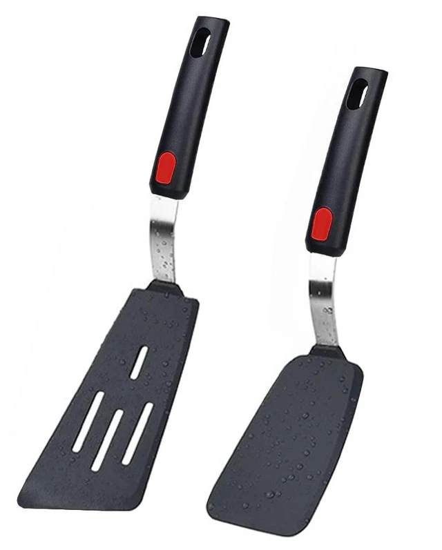 Main image of Silicone Spatula Turner Set of 2, 600°F Heat Resistant Cooking Spatulas for Nonstick Cookware, Kitchen Utensils Use Spatula Flippers Rubber Fish Spatulas Set for Egg, Cookie, Pancake, Fish, Burger