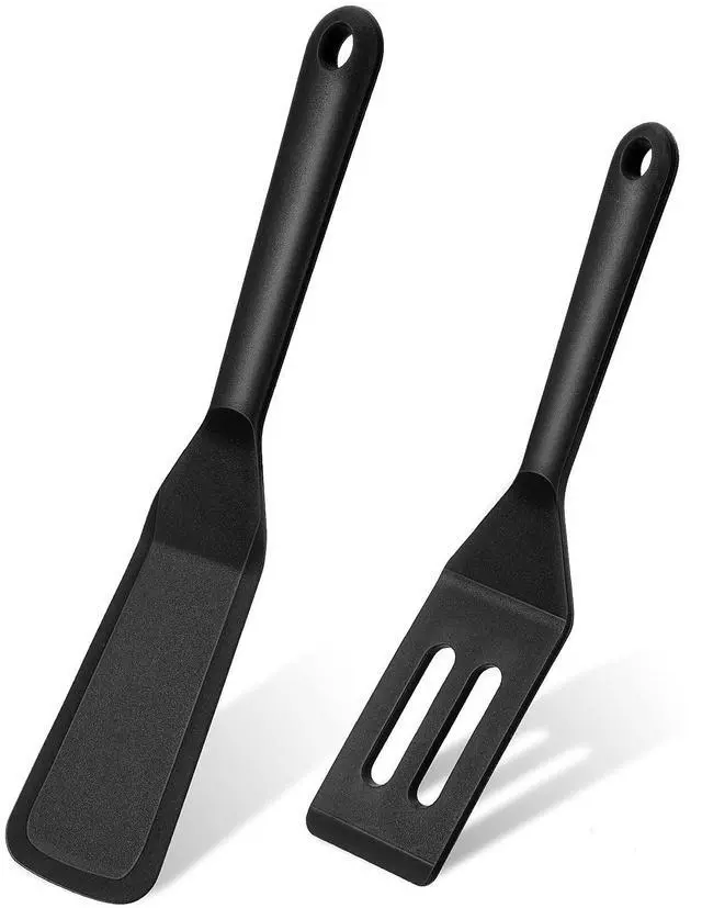 Main image of Pcs Mini Silicone Spatula Set Slotted Square Turner Kitchen Utensils