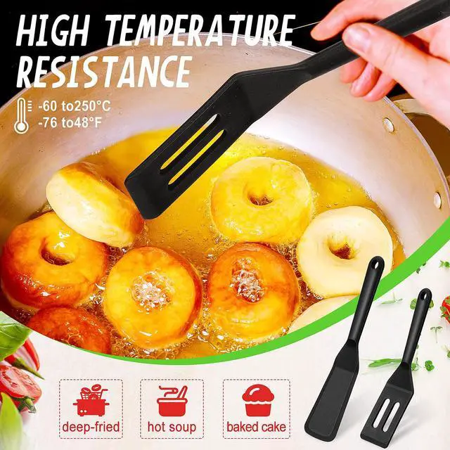 Alt view image 5 of 6 - Pcs Mini Silicone Spatula Set Slotted Square Turner Kitchen Utensils