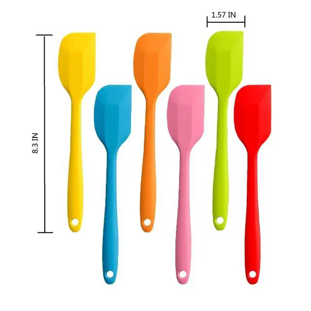 Alt view image 2 of 7 - 8 Pieces Silicone Spatulas,8.5 inch Non-stick with Stainless Steel Core,Heat Resistant-500, Food Grade Dishwasher Safe, for Mixing,Cooking,Baking (Mixed color)