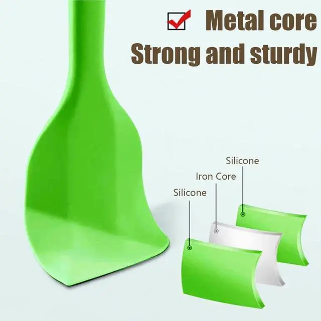 Alt view image 4 of 7 - 8 Pieces Silicone Spatulas,8.5 inch Non-stick with Stainless Steel Core,Heat Resistant-500, Food Grade Dishwasher Safe, for Mixing,Cooking,Baking (Mixed color)