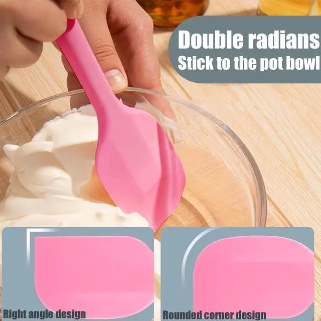Alt view image 6 of 7 - 8 Pieces Silicone Spatulas,8.5 inch Non-stick with Stainless Steel Core,Heat Resistant-500, Food Grade Dishwasher Safe, for Mixing,Cooking,Baking (Mixed color)