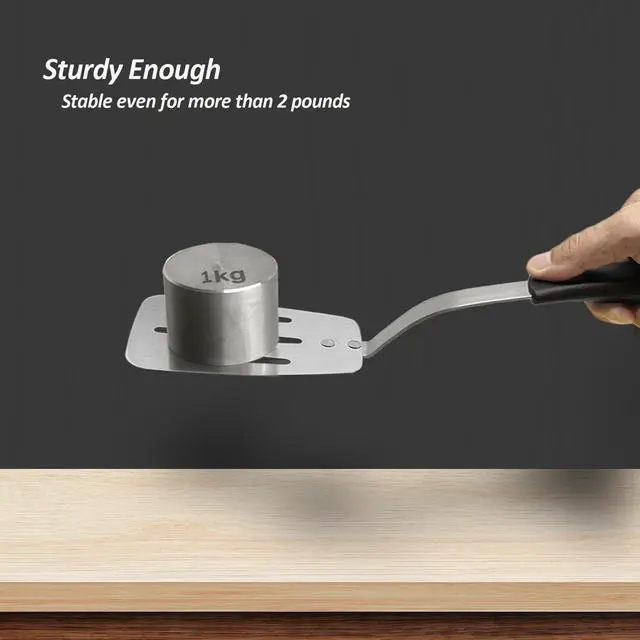 Alt view image 6 of 7 - Stainless Steel Spatula, Flexible Metal Slotted Turner for Cast Iron Skillet, Thin Blade and Heat Resistant Silicone Handle, Great for Egg, Cookie, Meat, Crep, Small