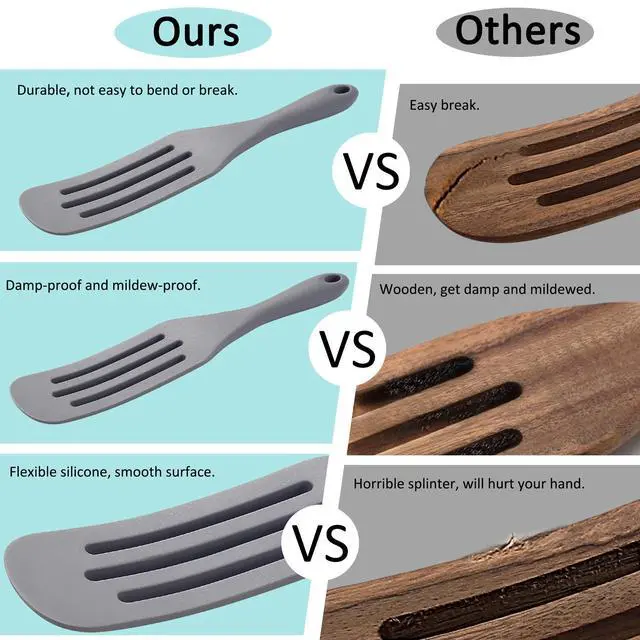 Alt view image 2 of 7 - Silicone Spurtle Set, Silicone Spatula Set, Heat Resistant Cooking Utensil for Nonstick Cookware, ServingBaking, Whisking, Smashing, Scooping, Spreading, 4 Piece