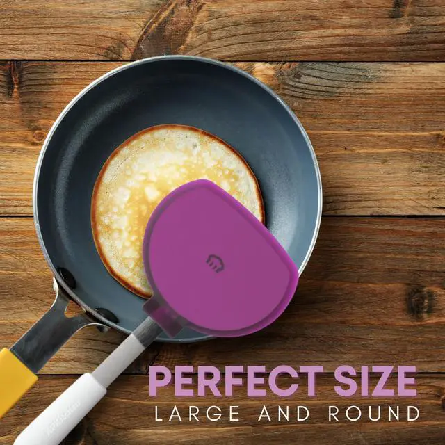 Alt view image 5 of 7 - Wide Pancake Spatula Flipper - Heat Resistant Extra Large Silicone Turner for Non-Stick Cookware & Griddle - Perfect for Crepes & Eggs - Ideal Big Baking Tool for Women Who Love to Bake by