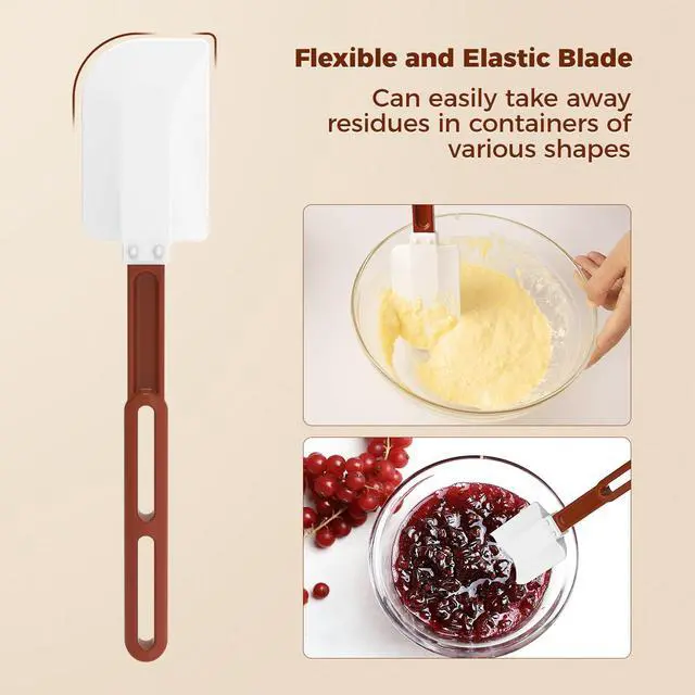Alt view image 3 of 7 - Commercial Spatula 500°F Heat-Resistant Heavy Duty Spatula Non-Stick Scraper, Ideal for Baking/Cooking/Mixing, Commercial Dishwasher Safe, Set of 2