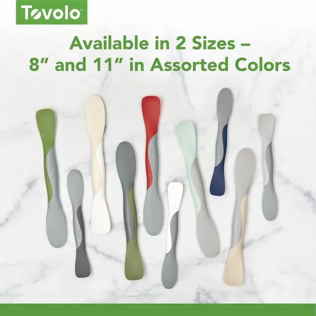 Alt view image 5 of 6 - Mini Scoop and Spread Tool for Kitchen Meal Prep Small Sandwich Spreader Spatula for Peanut Butter Jelly, Silicone BPA Free Dishwasher Safe Scooper Spreader, Deep Indigo and Oyster Gray