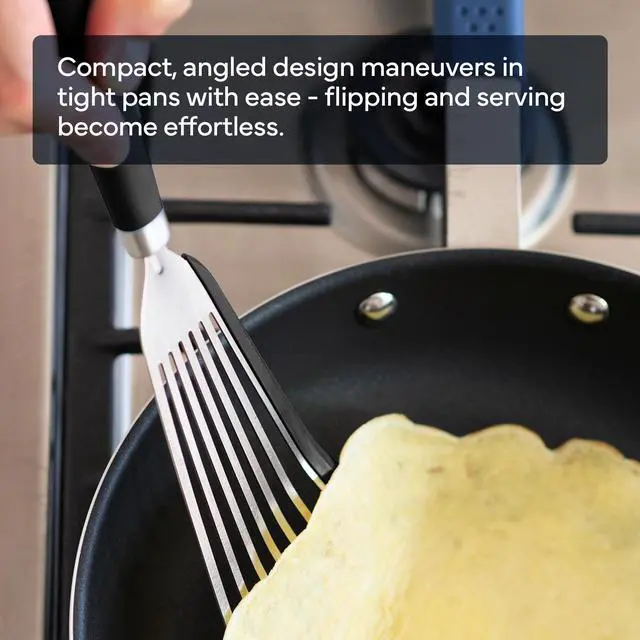 Alt view image 3 of 7 - Fish Silicone Spatula - Slotted Turner for Cooking - Perfect for Frying - Heat Resistant - Dishwasher Safe -1mm Thick Flexible Flipper - Soft Silicone Grip Handle for Easy Use