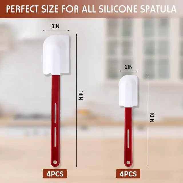 Alt view image 2 of 7 - Pcs High Temp Silicone Spatulas Heat Resistant Rubber Spatula Commercial Silicone Scraper with Handle for Kitchen Cook Baking Mixing Utensil, Dishwasher Safe (10 Inch,14 Inch)