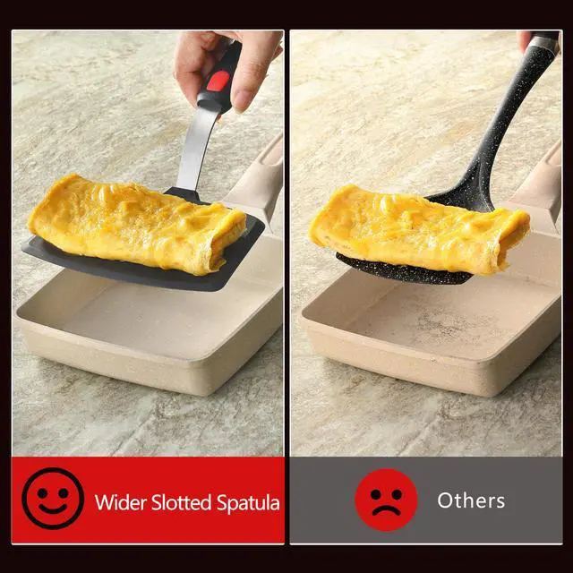 Alt view image 5 of 7 - Silicone Wide Spatula, Slotted Turner for Cooking or Baking, Large Pancake Spatula for Egg, Fish, Steak, Flipping and Wok Use, Dishwasher Safe