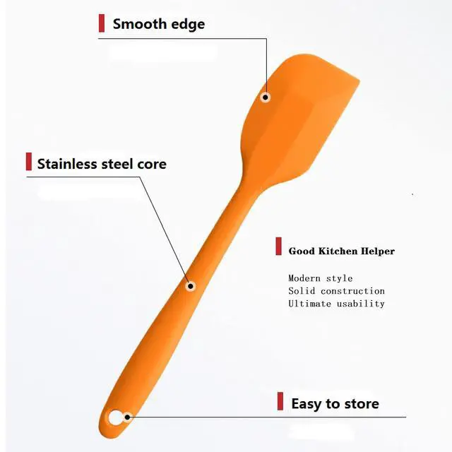 Alt view image 5 of 7 - 8 Pieces Silicone Spatulas,8.5 inch Non-stick Spatulas with Stainless Steel Core,Heat Resistant-500, One Piece Design,Food Grade Silicone, Dishwasher Safe, for Mixing,Cooking,Baking (8.5 inch)