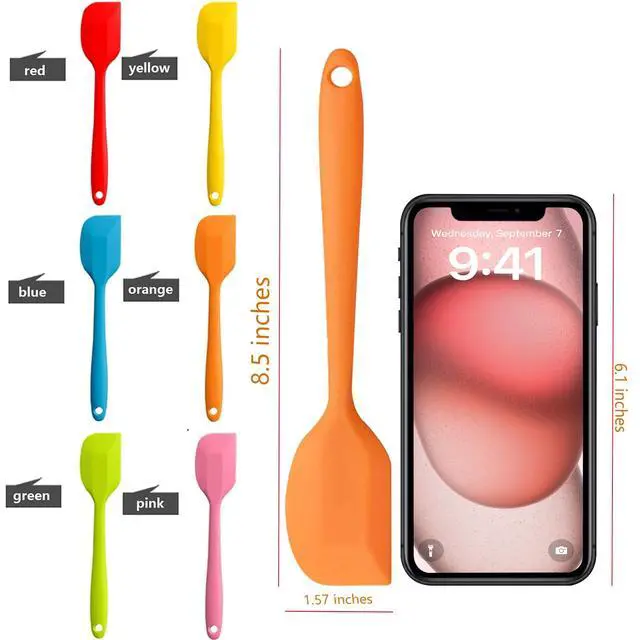 Alt view image 6 of 7 - 8 Pieces Silicone Spatulas,8.5 inch Non-stick Spatulas with Stainless Steel Core,Heat Resistant-500, One Piece Design,Food Grade Silicone, Dishwasher Safe, for Mixing,Cooking,Baking (8.5 inch)