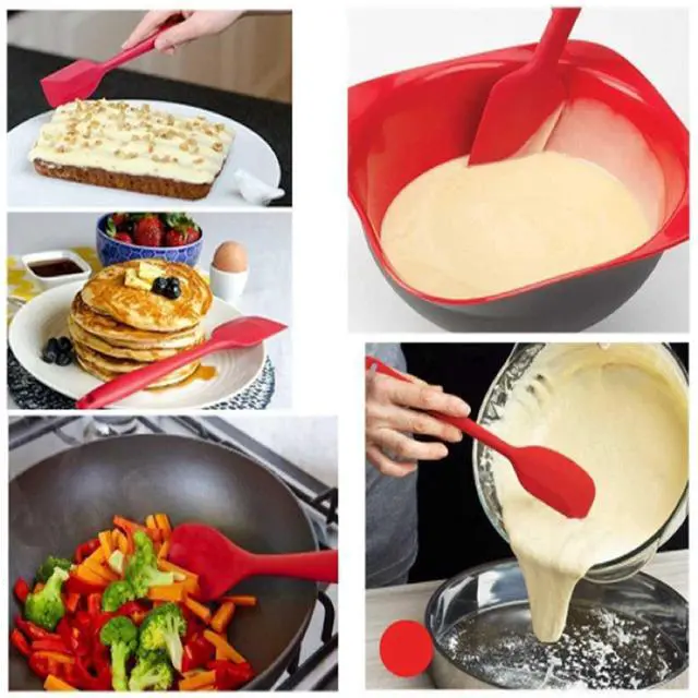 Alt view image 7 of 7 - 8 Pieces Silicone Spatulas,8.5 inch Non-stick Spatulas with Stainless Steel Core,Heat Resistant-500, One Piece Design,Food Grade Silicone, Dishwasher Safe, for Mixing,Cooking,Baking (8.5 inch)