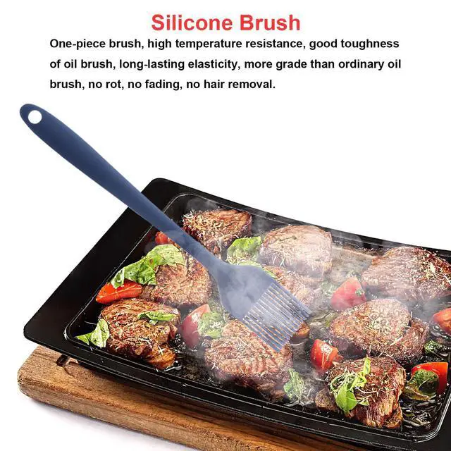 Alt view image 4 of 7 - Silicone Spatulas Set, Rubber Spoon Spatula Heat Resistant Spoonula One Piece Design Seamless Spatula Non-Stick Scrapers Baking Mixing Tool (Dark Blue)