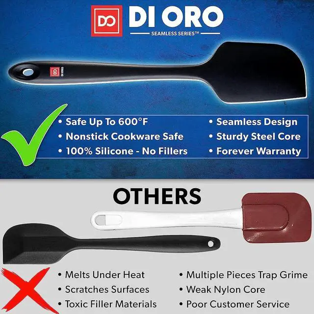 Alt view image 2 of 7 - Silicone Spatula Set - Rubber Kitchen Spatulas for Baking, Cooking, & Mixing - 600°F Heat-Resistant & BPA Free Silicone Scraper Spatulas for Nonstick Cookware - Dishwasher Safe (4pc, Black)