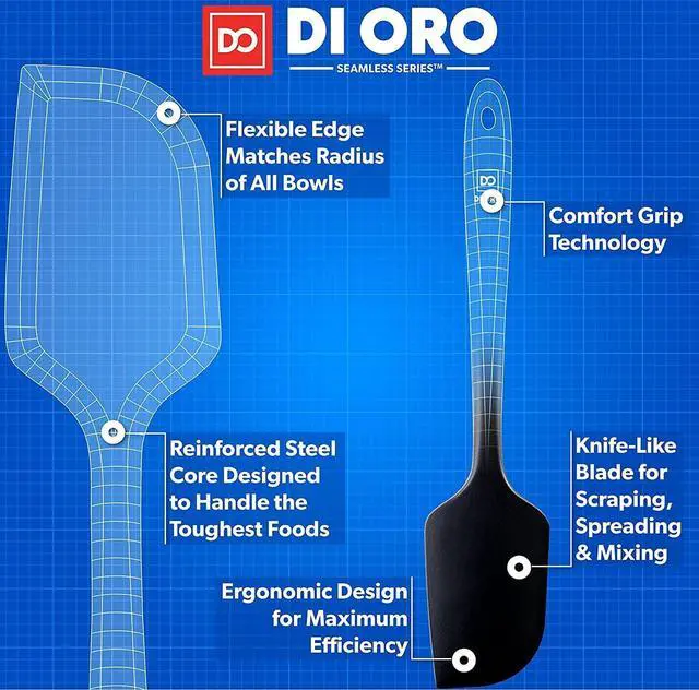 Alt view image 4 of 7 - Silicone Spatula Set - Rubber Kitchen Spatulas for Baking, Cooking, & Mixing - 600°F Heat-Resistant & BPA Free Silicone Scraper Spatulas for Nonstick Cookware - Dishwasher Safe (4pc, Black)