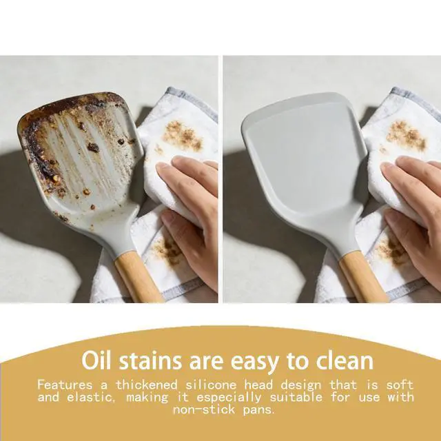 Alt view image 4 of 7 - Silicone Cooking Utensils Set - 446°F Heat Resistant Silicone Kitchen Utensils Set, Spatula,Turner Tongs, Spoon, Whisk,Kitchen Gadgets for Nonstick Cookware, BPA FreeKhaki