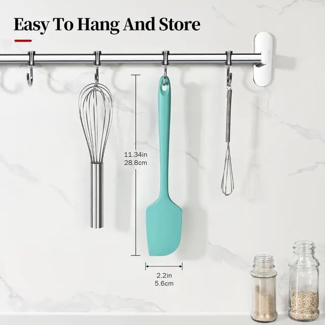 Alt view image 2 of 7 - 600ºF Heat Resistant Large Silicone Spatula for Baking, Aqua Sky