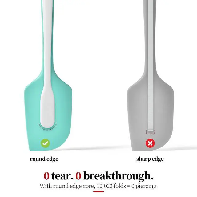 Alt view image 6 of 7 - 600ºF Heat Resistant Large Silicone Spatula for Baking, Aqua Sky