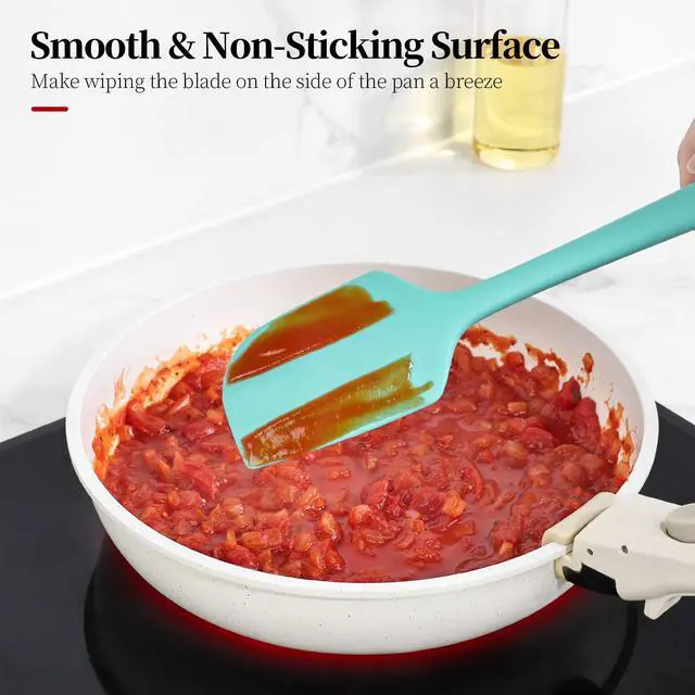 Alt view image 7 of 7 - 600ºF Heat Resistant Large Silicone Spatula for Baking, Aqua Sky