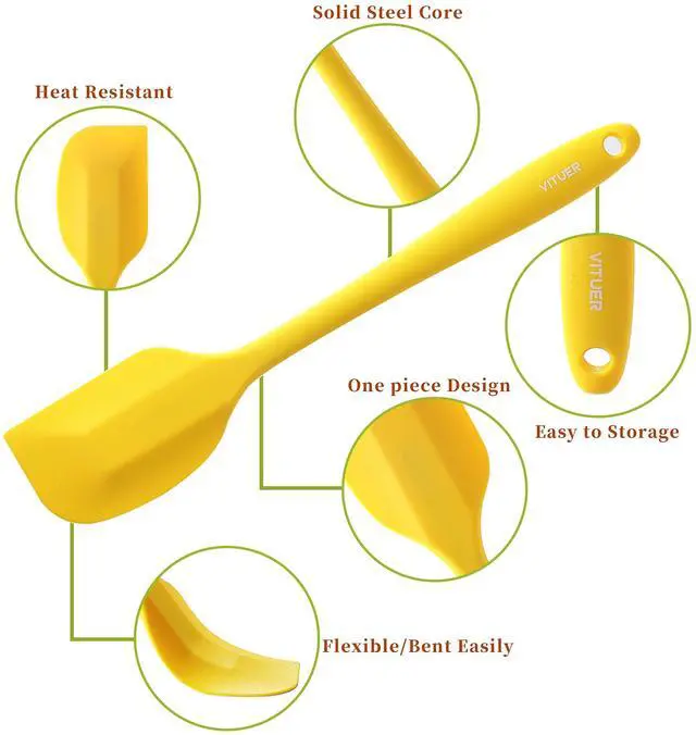 Alt view image 3 of 7 - 5PCS Silicone Rubber Spatula Set, Food Grade BPA-Free Spatulas for kitchen Use, Heat Resistant Spatula for Cooking & Baking, Dishwasher Safe