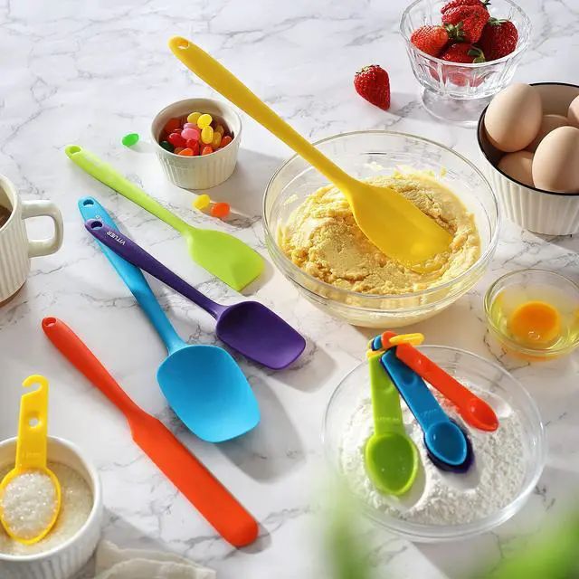 Alt view image 7 of 7 - 5PCS Silicone Rubber Spatula Set, Food Grade BPA-Free Spatulas for kitchen Use, Heat Resistant Spatula for Cooking & Baking, Dishwasher Safe