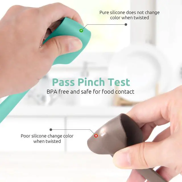 Alt view image 4 of 7 - Small Mini Silicone Spatula: 9×2inch 600ºF Heat-Resistant Food-Grade Jar Scraper for Kitchen Use, Non-Stick Seamless Flexible Baking Utensil for Mixing, Scraping Jam in Bowl or Cup (Aqua Sky)