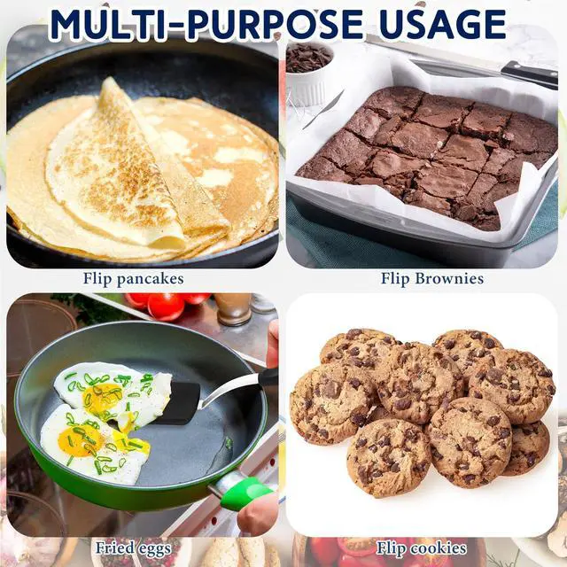Alt view image 6 of 6 - Small Silicone Spatula Flexible Silicone Cookie Spatula Heat Resistant Small Pancake Turner for Kitchen Use Nonstick Cookware No Scratch Cooking Flipper for Egg Pancake