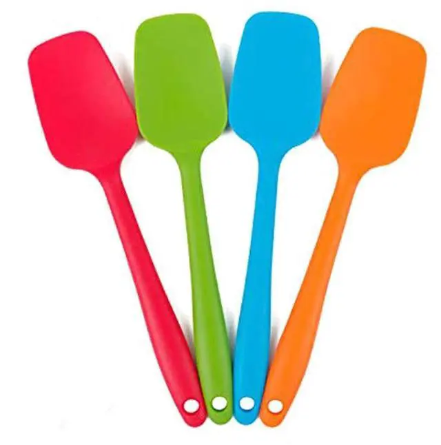 Alt view image 2 of 6 - Piece Silicone Spatulas Heat Resistant 11inch Large Rubber Spatulas for Baking, Cooking, and Mixing Non-Stick Flexible Seamless Spatula with Stainless Steel Core