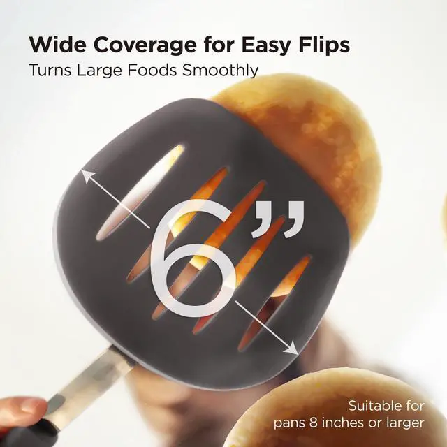 Alt view image 3 of 7 - WaltzGrip Platinum Silicone Pancake Spatula Turner, Metal Gray
