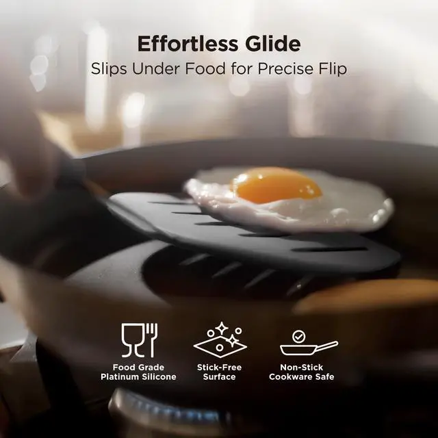 Alt view image 5 of 7 - WaltzGrip Platinum Silicone Pancake Spatula Turner, Metal Gray