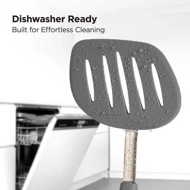 Alt view image 6 of 7 - WaltzGrip Platinum Silicone Pancake Spatula Turner, Metal Gray