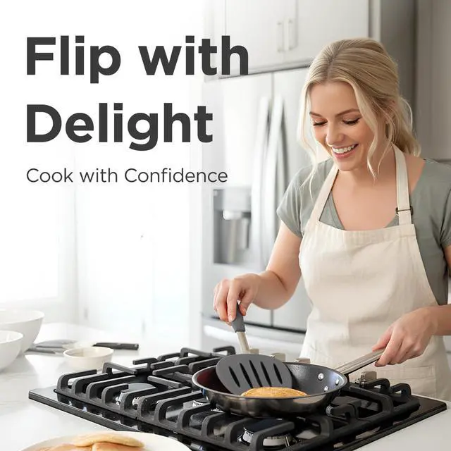 Alt view image 7 of 7 - WaltzGrip Platinum Silicone Pancake Spatula Turner, Metal Gray