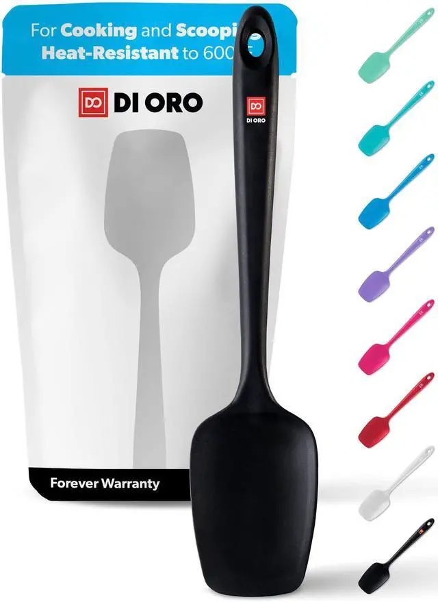 Main image of Seamless Series Silicone Spoon Spatula - BPA Free Pro-Grade Non-Stick 600ºF Heat-Resistant Rubber Spoonula - Versatile Silicone Kitchen Scraper Utensil for Baking and Cooking (Black)