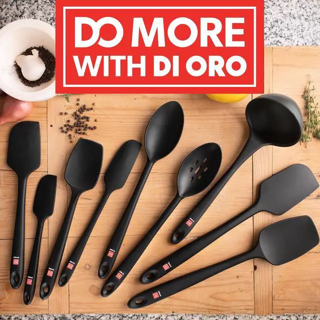 Alt view image 7 of 7 - Seamless Series Silicone Spoon Spatula - BPA Free Pro-Grade Non-Stick 600ºF Heat-Resistant Rubber Spoonula - Versatile Silicone Kitchen Scraper Utensil for Baking and Cooking (Black)