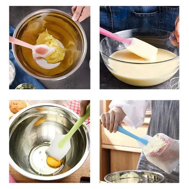Alt view image 7 of 7 - Silicone Spatulas Set of 4 - Heat Resistant Non-Stick Flexible Rubber with Solid Stainless Steel Core Kitchen Essential Gadget Premium Scraper Spoon Set - Seamless, Dishwasher Safe, 2 Size