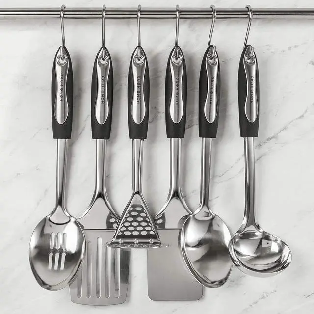 Alt view image 7 of 7 - Stainless Steel Kitchen Utensils Set - Heat-Resistant Silicone & Nonstick Tools - Durable Stainless Steel Kitchen Gadgets - Complete Kit Measuring Cups & Spoons - 41-Piece Set