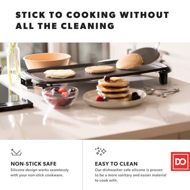 Alt view image 2 of 7 - Silicone Turner Pancake Spatula - Nonstick Cookware Safe 600°F Heat-Resistant Flexible & Thin Cooking Flipper for Eggs - Reinforced Stainless Steel Core - BPA Free & Dishwasher Safe by