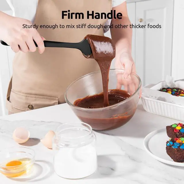 Alt view image 5 of 7 - Silicone Spatula Set with 600 Degrees Fahrenheit Heat Resistant (Black)
