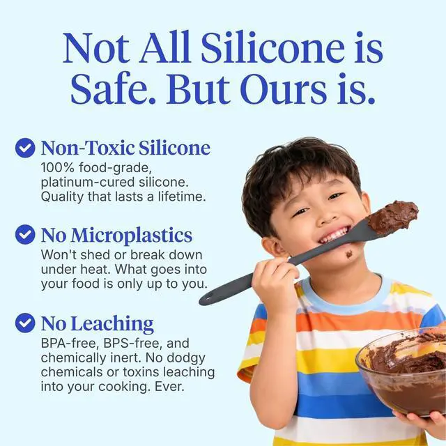 Alt view image 4 of 7 - Silicone Kitchen Utensils Set, Non-Toxic Cooking Utensils for Cooking and Baking, Heat Resistant, Food Grade, Dishwasher Safe Rubber Spatula, Ladle, Spoon - Charcoal