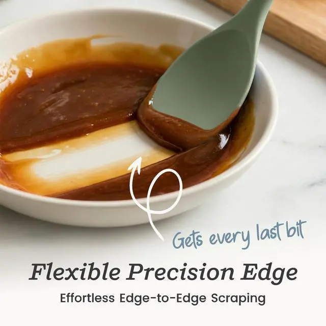 Alt view image 4 of 7 - LFGB Spoon Spatula, 600°F Heat Resistant, BPA-Free - One-Piece Seamless, Dishwasher Safe - for Nonstick Cookware, Sage Green