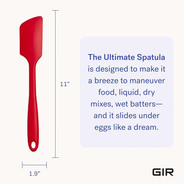 Alt view image 3 of 7 - Get It Right Silicone Kitchen Spatula - Non-toxic Cooking Utensils for Nonstick Cookware, Cooking and Baking, Ultimate - 11IN - Red
