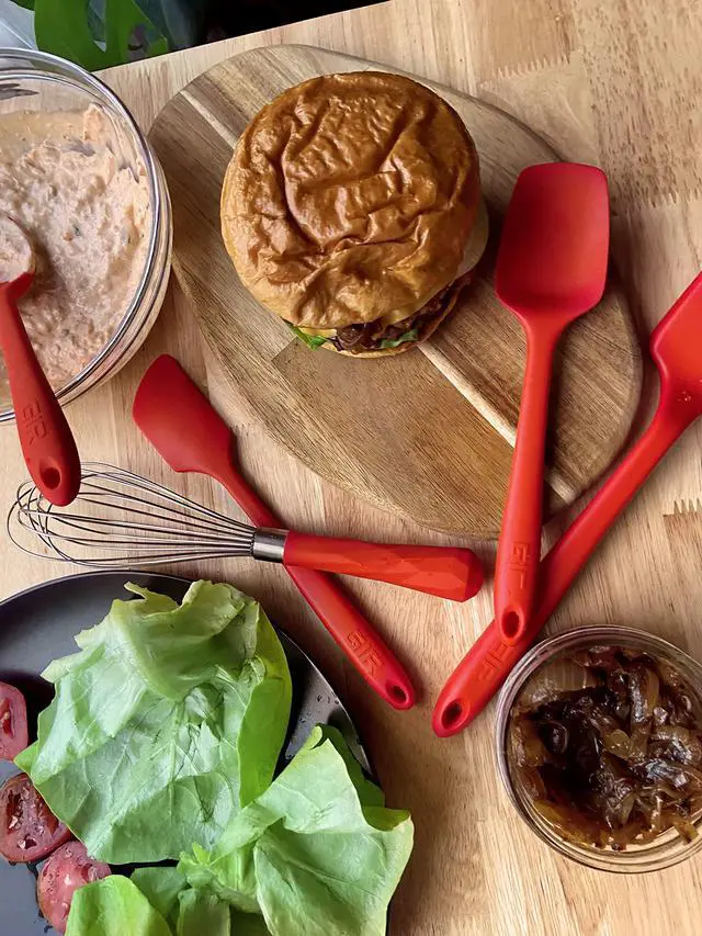 Alt view image 6 of 7 - Get It Right Silicone Kitchen Spatula - Non-toxic Cooking Utensils for Nonstick Cookware, Cooking and Baking, Ultimate - 11IN - Red