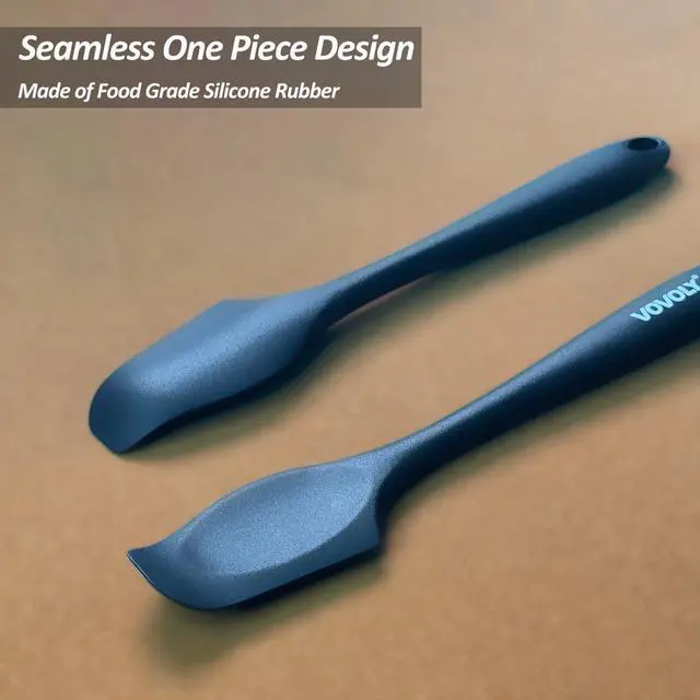 Alt view image 3 of 7 - Silicone Mini Spatulas, Curved Small Spatula with Shallow Bowl for Kitchen, Seamless Jar Scraper for Cooking Baking, Wet Pet Food Spatula, 8.2 IN, 4 PackAssorted