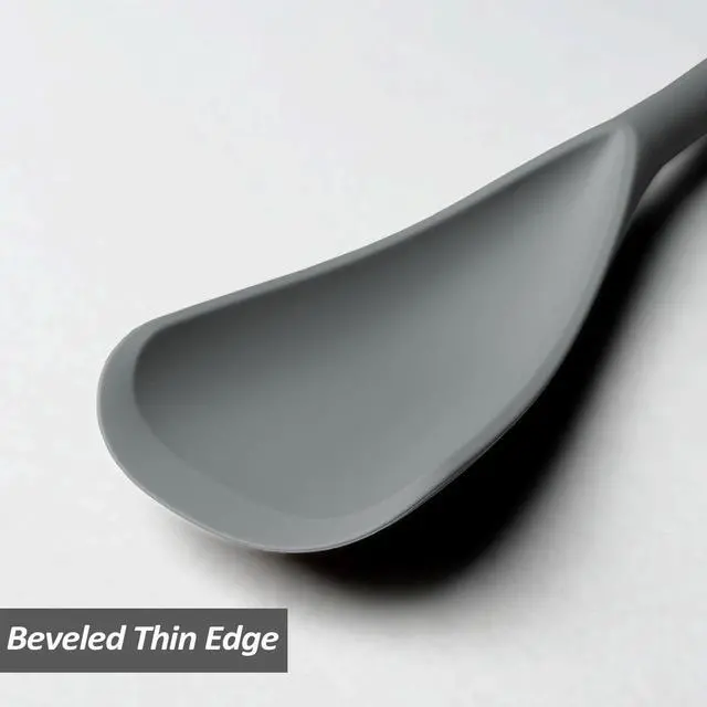 Alt view image 4 of 7 - Silicone Spatula Spoon, Great for Both Cooking and Serving Durable BPA-Free Matte Black Silicone, Seamless Design, Safe for Nonstick Cooking Surfaces, 2-Pcs, Gray