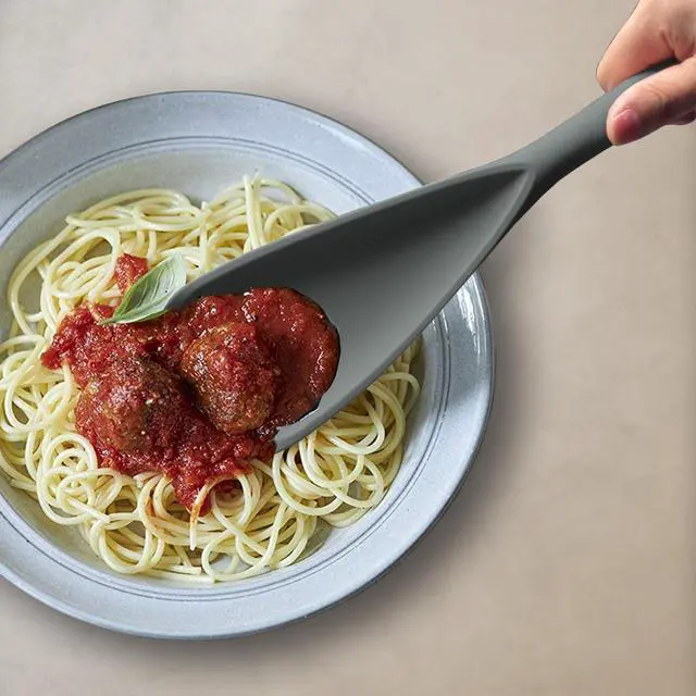Alt view image 6 of 7 - Silicone Spatula Spoon, Great for Both Cooking and Serving Durable BPA-Free Matte Black Silicone, Seamless Design, Safe for Nonstick Cooking Surfaces, 2-Pcs, Gray