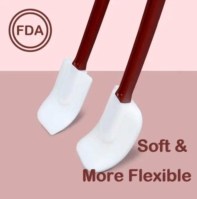 Alt view image 4 of 7 - Silicone Spatulas Heat Resistant Heavy Duty Rubber Spatulas Commercial Spatulas Set for Kitchen Use Silicone Cooking Utensils Sets of 2