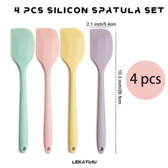 Alt view image 2 of 7 - 4 PCS Mini Silicone Spatulas 8.2 Inch Rubber Spatula Small Baking Mixing Tool for Nonstick Cookware, Cooking Macaron colors(Purple Green Pink Yellow)