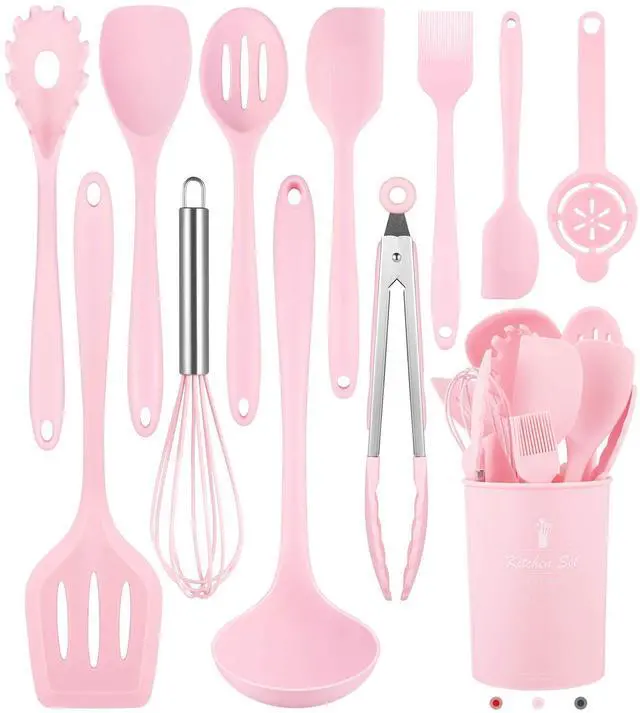 Main image of Kitchen Utensils Set-12 Pieces Silicone Cooking Utensils Set (Dishwasher Safe) 392°F Heat Resistant Spatula Set, Nonstick Cookware